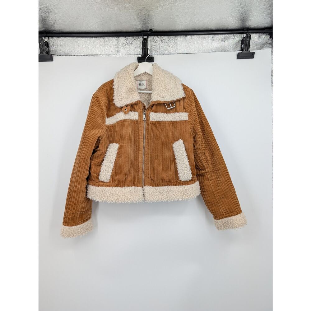 XL BDG Urban Outfitters Corduroy Faux Fur Trucker Western Cropped Outdoors Warm
